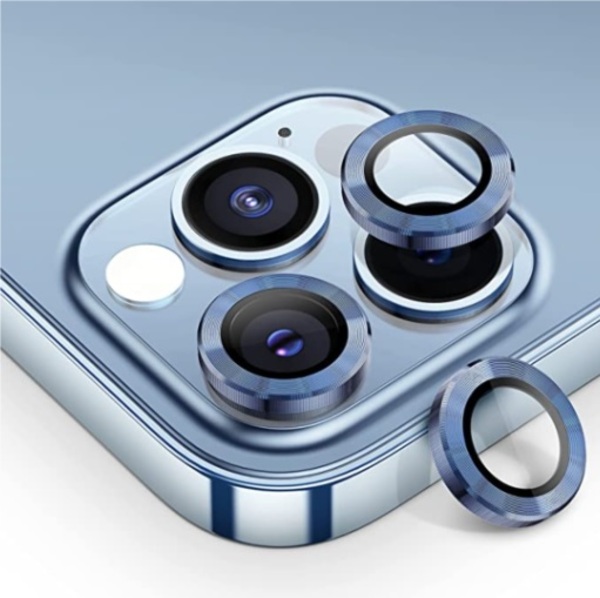 iPhone 11 / 12 / 12 mini metal kamera lencse üvegfólia - kék