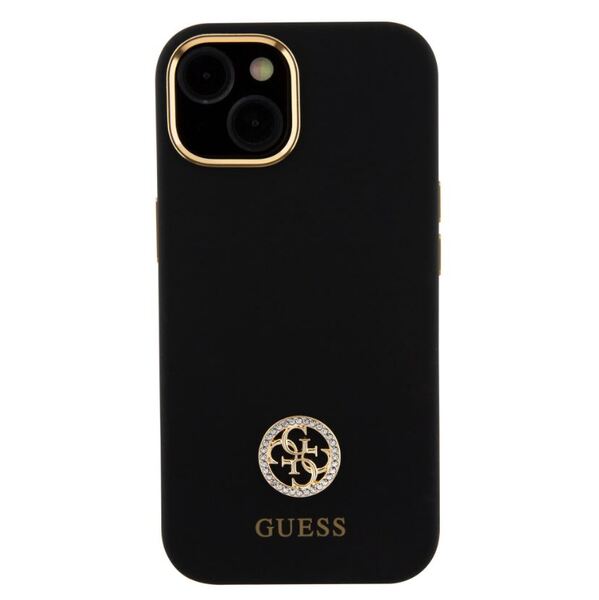 iPhone 15 Pro Guess - 508 - STRASS METAL LOGO - fekete