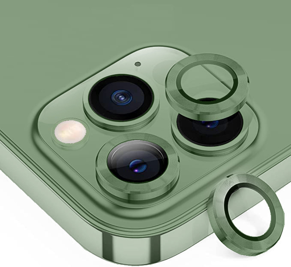 iPhone 15 / 15+ metal kamera lencse üvegfólia - zöld