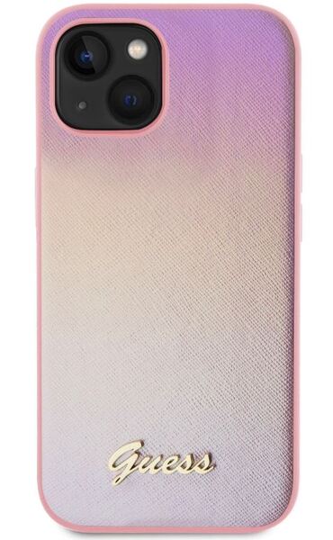 iPhone 15 Pro Max Guess - 813 - LEATHER IRIDESCENT METAL - pink