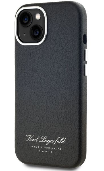 iPhone 15 Pro Karl Lagerfeld - GRAINED PU HOTEL - 449 - fekete