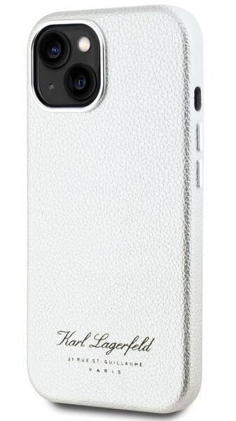 iPhone 15 Pro Karl Lagerfeld - GRAINED PU HOTEL - 586 - ezüst