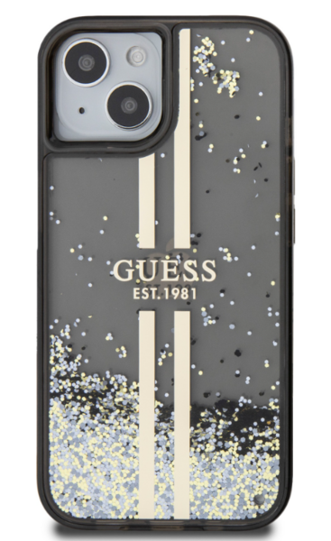iPhone 15 Pro Max Guess - 557 - LIQUID GLITTER GOLD STRIPE - fek