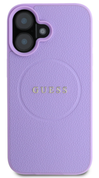 iPhone 16 Guess - 655 - PU GRAINED CLASSIC LOGO MAGSAFE - lila