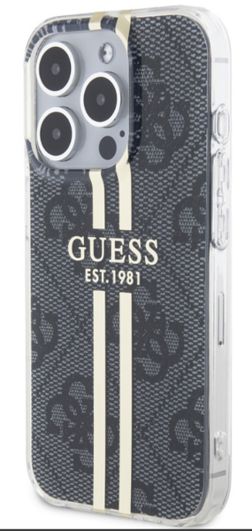 iPhone 15 Pro Guess - 703 - IML 4G GOLD STRIPE - fekete