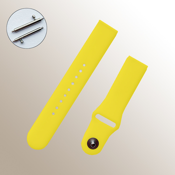 Szilikon óraszíj 20 mm, sárga, no11