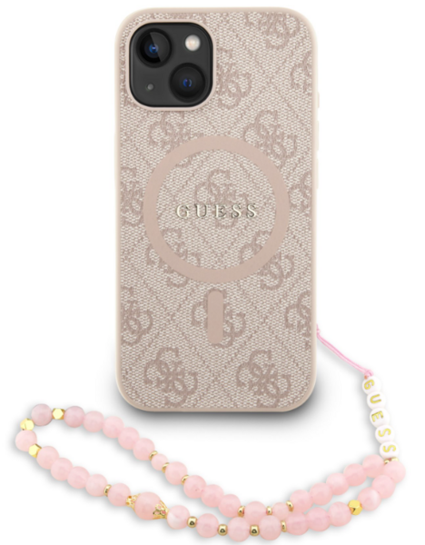 iPhone 13 Guess - 222 - LEATHER RING STRAP MAGSAFE -pink