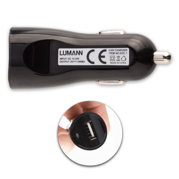 Lumann 1A usb autós adapter, fekete