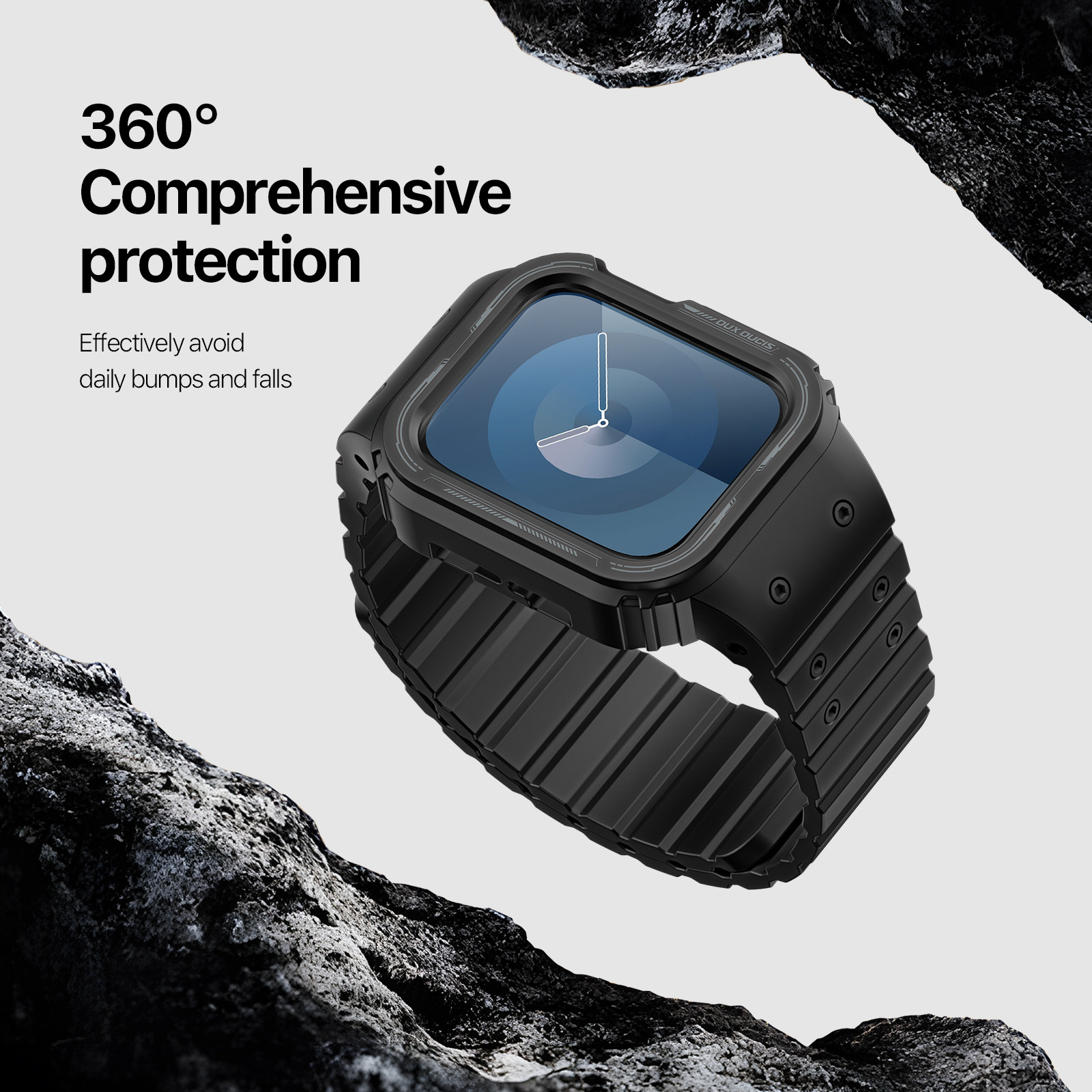 Dux OA Series Watch óraszíj + tok, 42/44/45mm, fekete