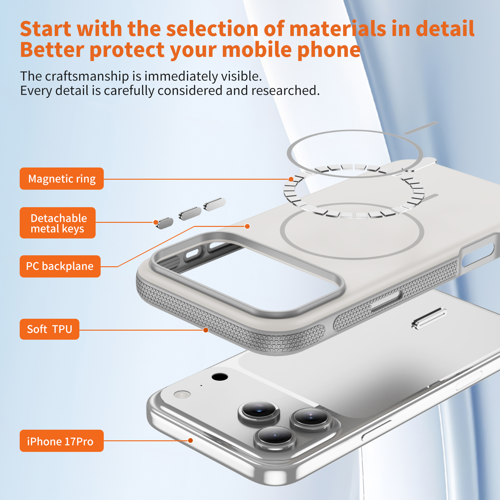 PASTEL MATTE iPhone 14 white + grey
