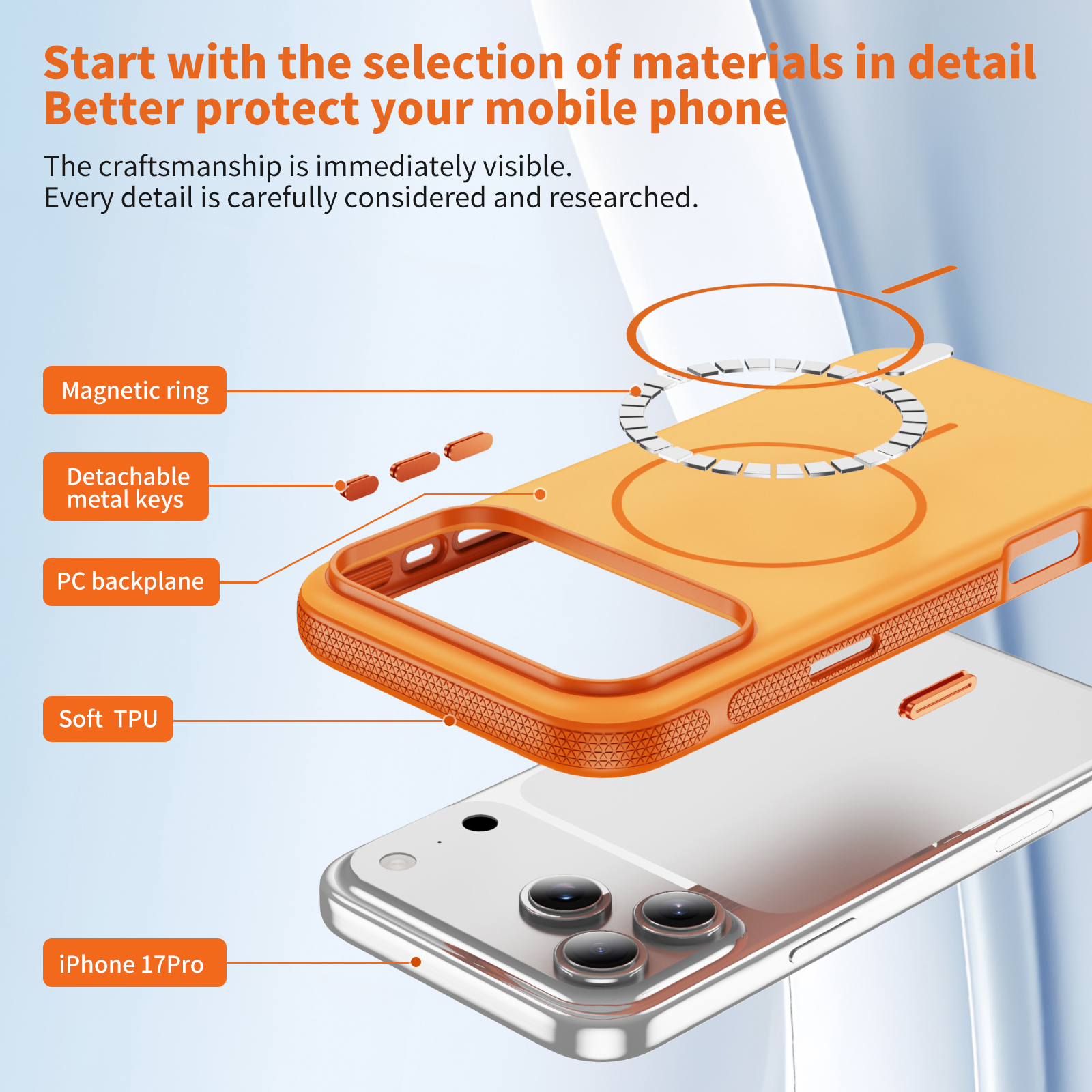 PASTEL MATTE iPhone 17 Pro orange + orange